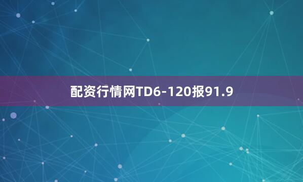 配资行情网TD6-120报91.9